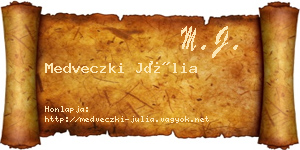 Medveczki Júlia névjegykártya